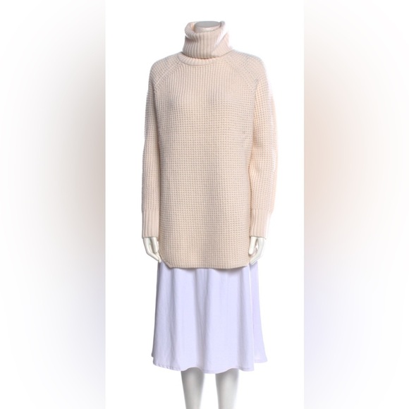 Hatch Maternity Merino Wool Waffle Turtleneck in Cream size XS - Picture 2 of 8